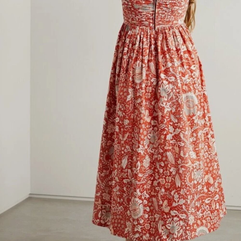 NWOT ULLA JOHNSON Alessa Midi Dress in Orange Blossom M $590 - Picture 5 of 8